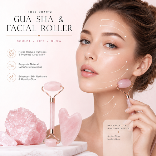Wrinkle Remover 2-in-1 Facial Roller & Gua Sha Set