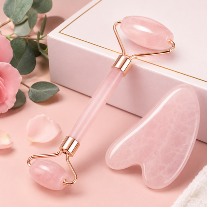 Wrinkle Remover 2-in-1 Facial Roller & Gua Sha Set