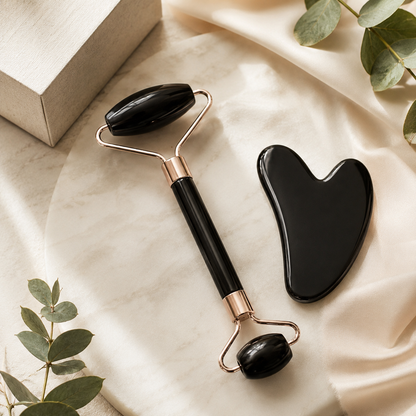 Wrinkle Remover 2-in-1 Facial Roller & Gua Sha Set