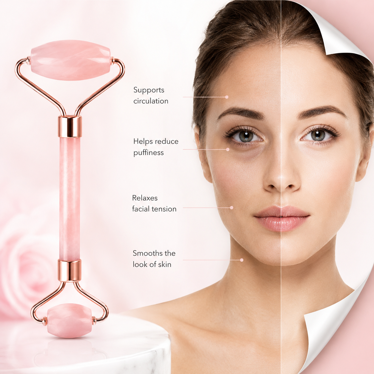 Wrinkle Remover 2-in-1 Facial Roller & Gua Sha Set